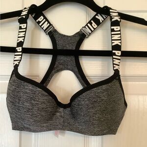 PINK Victoria's Secret Gray Push-Up Padded Racerback Sports Bra Size XS